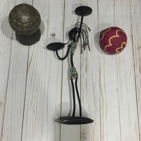 ✔️African Wrought Iron 🕯 Candlestick Holder - Picture 2 of 7